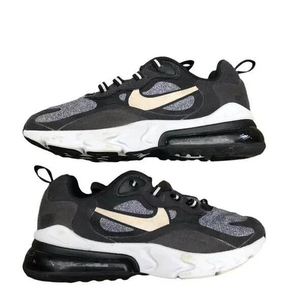 NIKE Air Max 270 React Black Vast Grey Size 4 - Picture 5 of 16